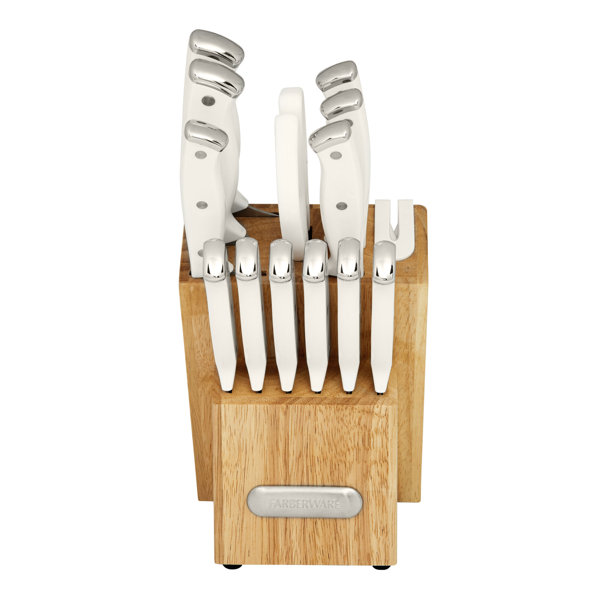 Farberware Edgekeeper Triple Riveted Knife Block Set with Built in